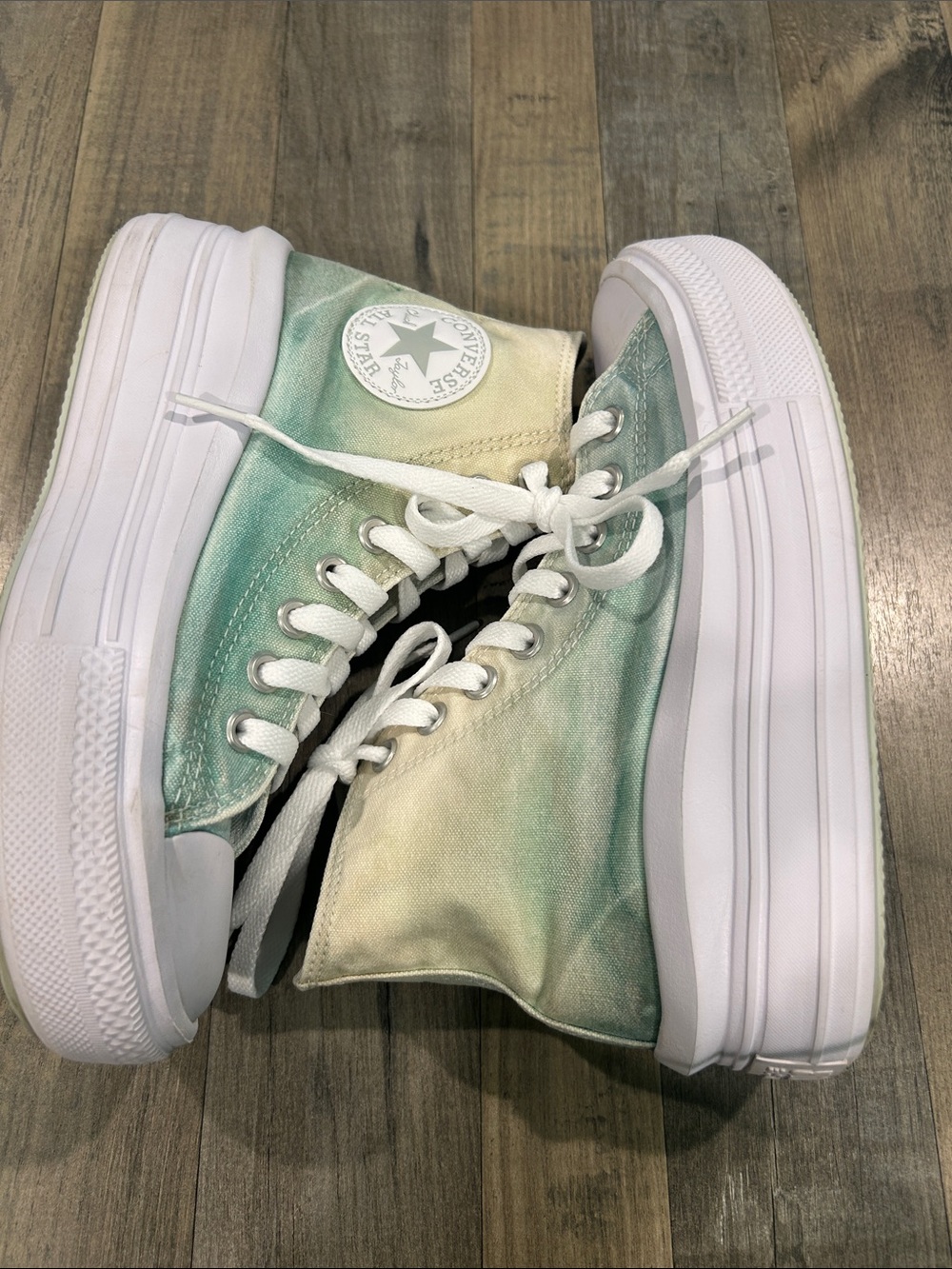 Converse High-Top Platform Sneakers - Green Fade - Picture 7 of 12